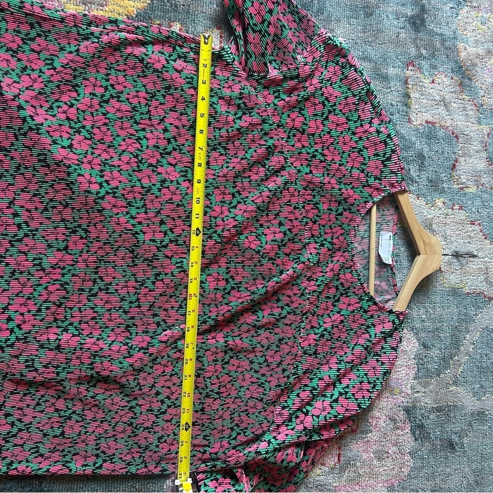ASOS maternity mini pluses crew neck dress pink green floral - Picture 9 of 10